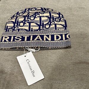 Blue and Cream Beanie